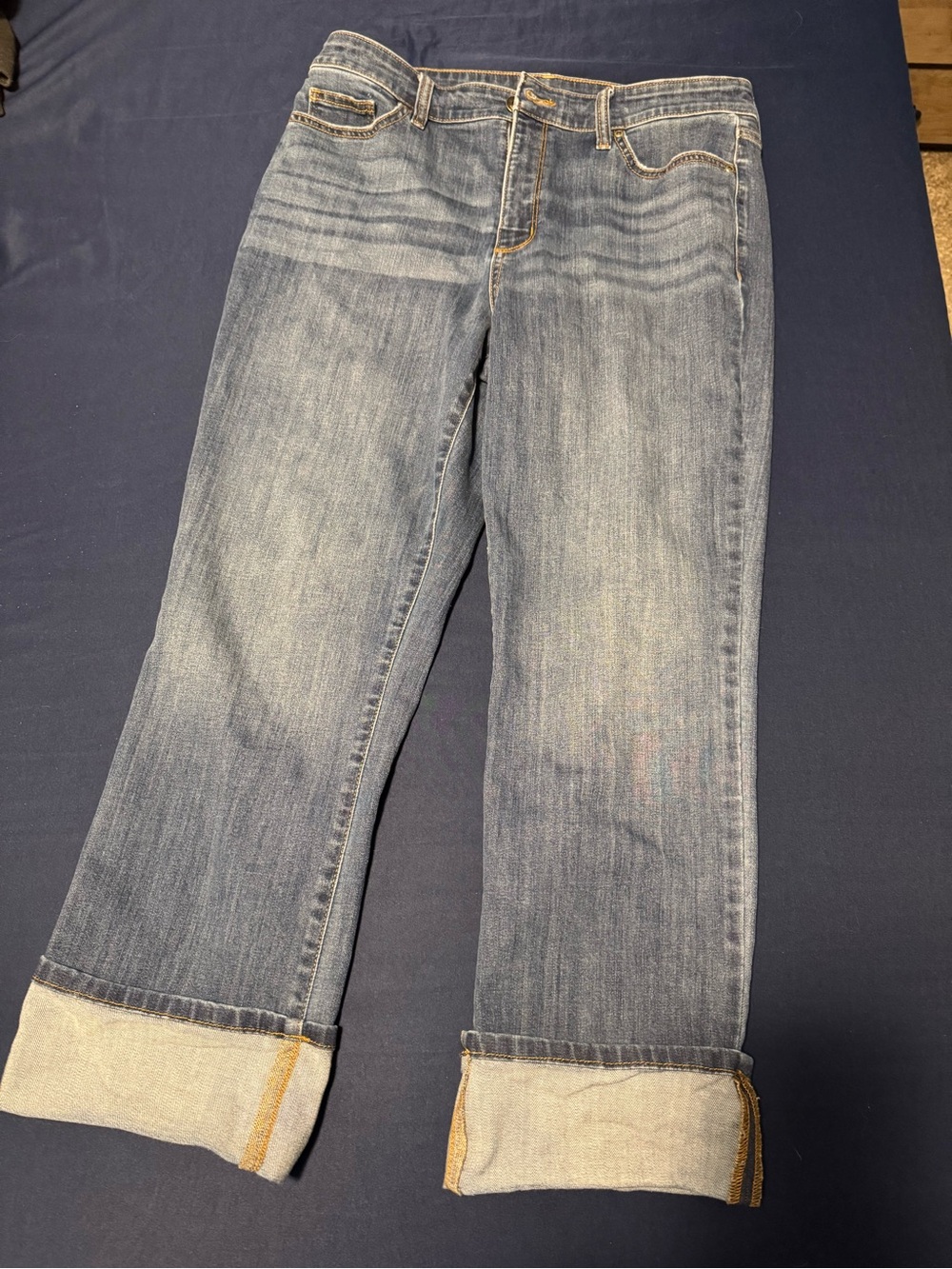 St. John's Bay Light Blue Boyfriend Jeans with Rolled Cuffs